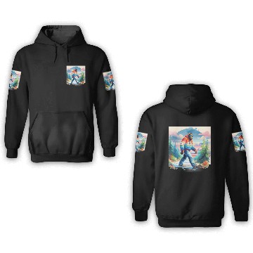 Discover Bฺigfoot Wilderness Wanderer: Retro Ramble 3D Hoodies