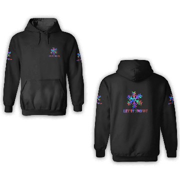Discover Let it Snow! (Colorful Snowflake Design) 3D Hoodies