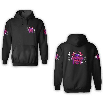 Discover Pink Purple Samurai OniVibe 3D Hoodies