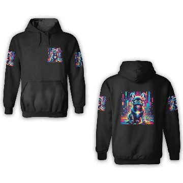 Discover French Bulldog Neon Art 3D Hoodies