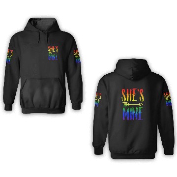 Discover I'm Hers She's Mine LGBT Pride Lesbian Couple 3D Hoodies