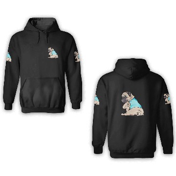 Discover PUGS LOVE DAD 3D Hoodies