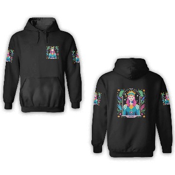 Discover Floral Virgo Tarot Zodiac Graphic 3D Hoodies