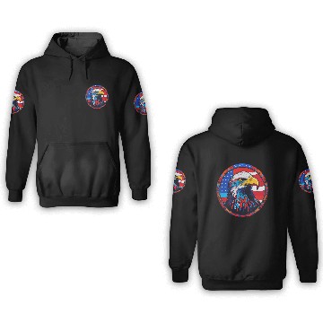 Discover Patriotic Eagle Emblem for Apparel 3D Hoodies