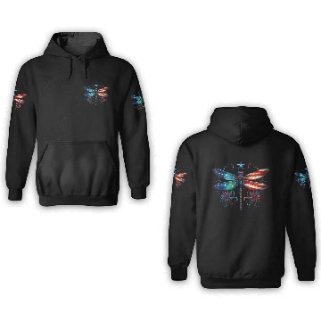 Discover American Flag Dragonfly Patriotic 4th of July 3D Hoodies