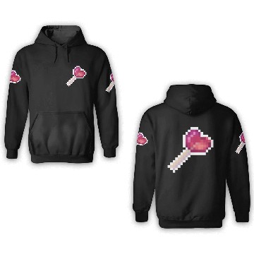 Discover Pixel Art Sprite Cute Heart Lollipop 3D Hoodies