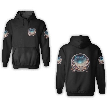 Discover Ocean Meets the Shore inside a circle design 3D Hoodies