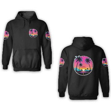 Discover Beach road sunset driving on a lonely road. 3D Hoodies