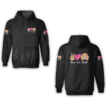 Discover Beagle Dog Mom Mothers Day Peace Love Beagles 3D Hoodies