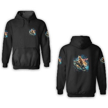 Discover Cat Riding Dinosaur Rex 3D Hoodies