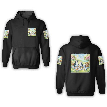 Discover Penguin Flowers Butterflies Premium 3D Hoodies