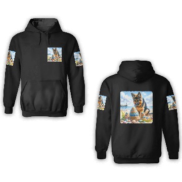 Discover German Shepherd Building Festive Sandcastle 3D Hoodies