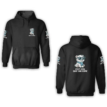 Discover Climate Change Global Warming Earth Day Polar Bear 3D Hoodies