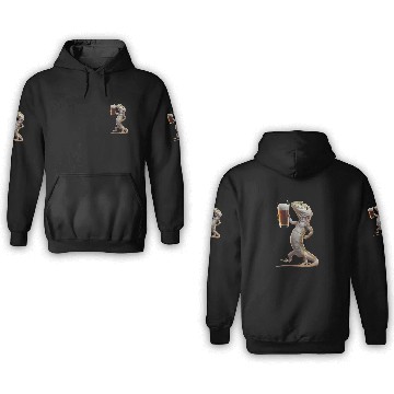 Discover Lizard Drinking Beer Realistic 3D Hoodies