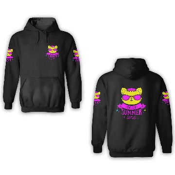 Discover Enjoy Summer Time - Cool Cat 3D Hoodies