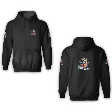 Discover Cute Skier Tiger 3D Hoodies