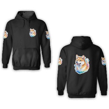 Discover Shiba Inu Watercolor 3D Hoodies