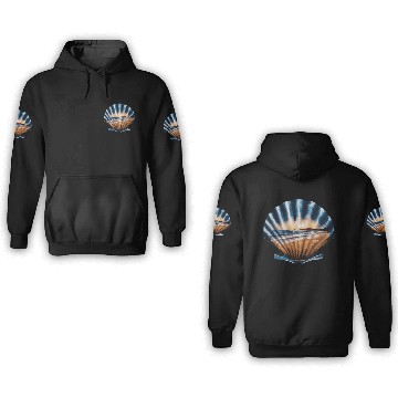 Discover Seashell Beach Scene Serene Ocean Landscape 3D Hoodies