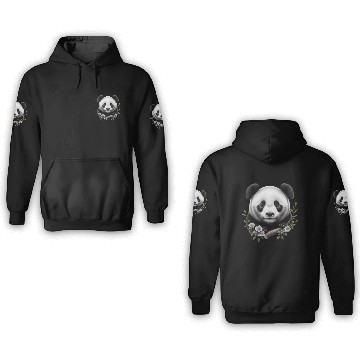 Discover Cute Panda with Flowers 3D Hoodies