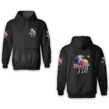 Discover Hereford Cattle Farmer Popart 3D Hoodies