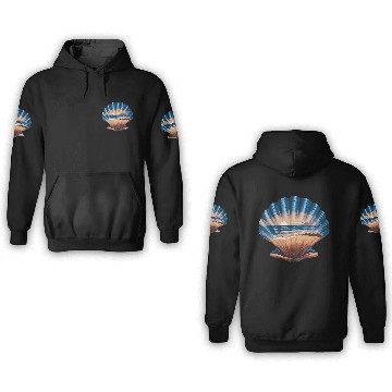 Discover Seashell Beach Scene Serene Ocean Landscape 3D Hoodies