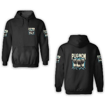 Discover Pug Mom Bootleg 3D Hoodies