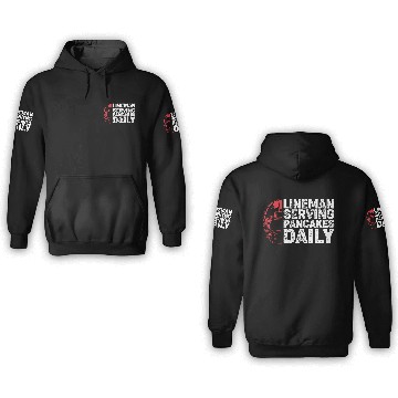 Discover Lineman Serving Pancakes Daily Football Lineman 3D Hoodies