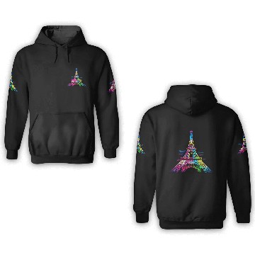Discover Street style graphic design of the Eiffel Tower 3D Hoodies