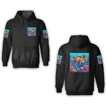 Discover The kangaroo-clown fish 3D Hoodies
