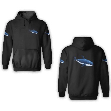 Discover A pixel art of a whale 3D Hoodies