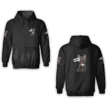 Discover Funny Cross Eyed Cat Meme Huh Funny Cat 3D Hoodies