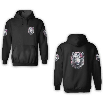 Discover Tiger Animal Nature Motif Drawing Illustration Fac 3D Hoodies