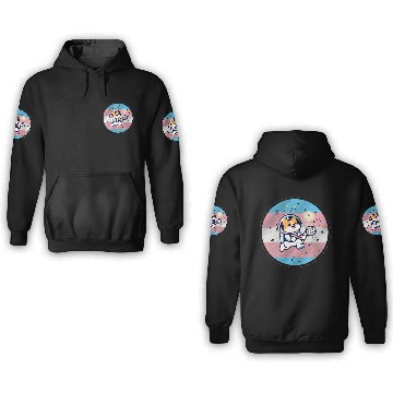 Discover MMA: Meow Space with Trans Flag background 3D Hoodies