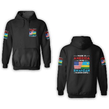Discover American Crafted Rwandan Powered Rwanda 3D Hoodies