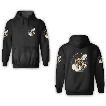 Discover Bumble Bee on a Flower in a Bubble 3D Hoodies