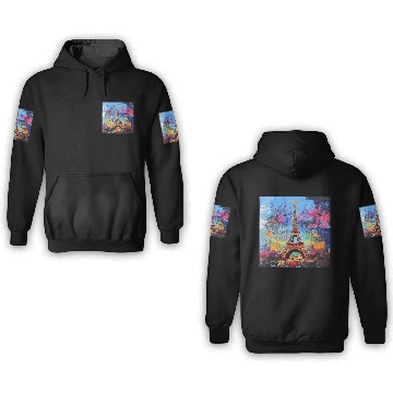 Discover Paris-Eiffel Tower 3D Hoodies
