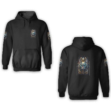 Discover Elegant stylish blue and gold cat face 3D Hoodies