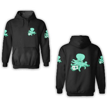 Discover Cool Octopus Kraken Squid Plays Guitar Guitarist 3D Hoodies