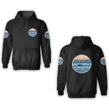 Discover Serene Blue Ocean Waves Scenic 3D Hoodies