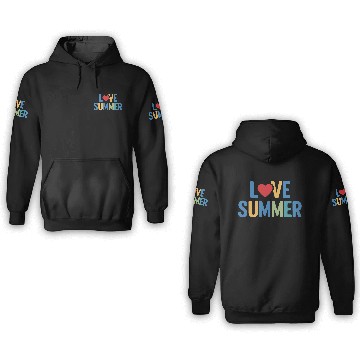 Discover Love summer colourful and lovely illustration 3D Hoodies