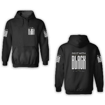 Discover BLACK Letter Print And Gradient Color Crew Neck 3D Hoodies