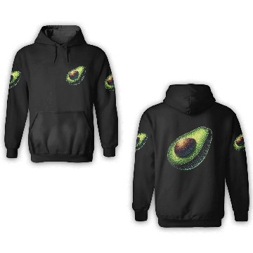 Discover Avocado food art vegan design 6 3D Hoodies