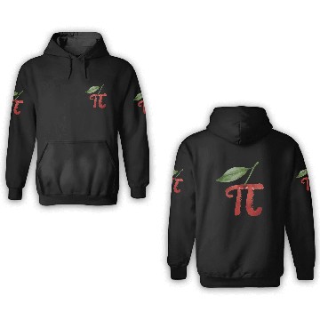 Discover Cherry Pi Day Funny Pie Cherries 3.14 Science 3D Hoodies