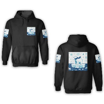 Discover Polar Bear in Winter Wonderland 3D Hoodies