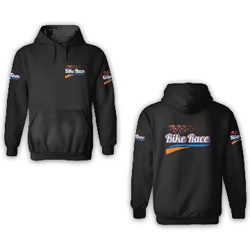 Discover Bike Race special colorful design. 3D Hoodies