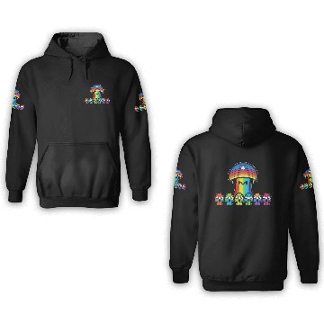 Discover Trippy Rainbow Mushroom Mushies 3D Hoodies