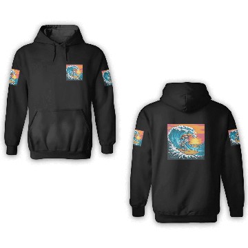 Discover Surfing Skeleton Vibes Surfing Lifestyle Retro 3D Hoodies