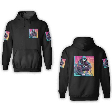 Discover Cyberpunk Rastafari Cat 3D Hoodies