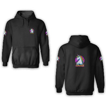 Discover Alpha male LGBT unicorn Halloween Neon Colors 3D Hoodies