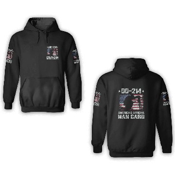 Discover DD-214 America's Official Man Card Veteran Pride 3D Hoodies